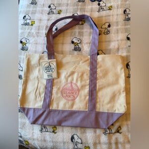 Trader Joe's Large Lavender Reusable Canvas Tote Bag